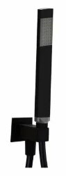 Paffoni PREMIUM Душевой гарнитур: лейка, водорозетка с креплением лейки, шланг 1,5 м, чёрный матовый. ZDUP095NO