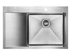 Paulmark ATLAN Мойка для кухни 78х51, правая, нержавеющая сталь брашированная. PM217851-BSR