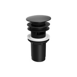 RAVAK Донный клапан для раковин с переливом "Click-Clack", чёрный матовый. X01748