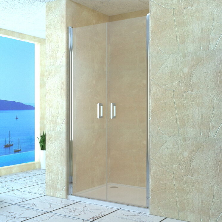 Душевая дверь в нишу 80х195 распашная, хром, стекло прозрачное Easy Clean RGW LE-06 06120608-11