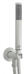 BOSSINI ZEN Комплект: душевая лейка 1 тип струи, держатель с водорозеткой, шланг 1,5 м, белый матовый. C12002C.045