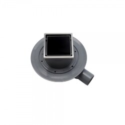 PESTAN CONFLUO STANDARD DRY 1 Black Glass Точечный трап 10х10 см с сухим затвором чёрное стекло рамка хром 13000101