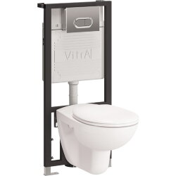 Vitra Комплект: Унитаз подвесной Normus с сиденьем без микролифта, инсталляция, панель смыва матовый хром. 9773B003-7203
