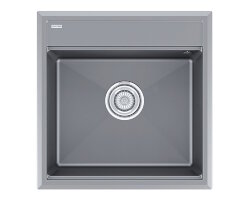 Paulmark STEPIA-500 Мойка для кухни 50х51 искусственный гранит, серый металлик. PM115051-GRM