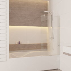 RGW SC-056-2 Шторка на ванну 70х150 неподвижная, хром, стекло прозрачное Easy Clean. 3511056270-11