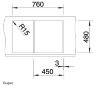 BLANCO METRA 45 S Мойка для кухни 78х50 SILGRANIT® PuraDur®, стиль "бетон". 525311
