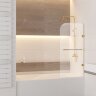 RGW SC-10 Шторка на ванну 80х150 распашная, белый-золото, стекло прозрачное Easy Clean. 02111008-18