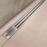 BERGES SUPER Slim 600 Дренажный желоб щелевой, матовый хром, S-сифон D50/105 H50 вертикальный. 090052