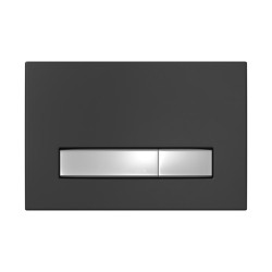 BERGES Кнопка для инсталляции ATOM Line, чёрная Soft Touch/хром глянец. 049231