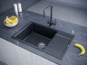 Paulmark VERLASS Мойка для кухни 78х50 искусственный гранит, чёрный металлик. PM317850-BLM