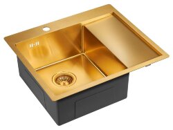 Paulmark FLANK Мойка для кухни 59х51 левая брашированное золото PM225951-BGL