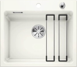 BLANCO ETAGON 6 Мойка для кухни 60х51 с клапаном-автоматом керамика, глянцевый белый. 525156