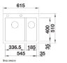 BLANCO PLEON 6 Split Мойка для кухни 61,5х51 SILGRANIT® PuraDur®, стиль "бетон". 525308