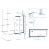 RGW SC-40 Шторка на ванну 100х150 распашная, сдвижная, хром, стекло прозрачное Easy Clean. 03114010-11