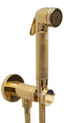 BOSSINI NIKITA Комплект гигиенический: прогрессивный смеситель, лейка с клапаном подачи воды, шланг 1250 мм, золото. E37008B.021