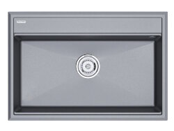 Paulmark STEPIA-750 Мойка для кухни 75х51 искусственный гранит, серый металлик. PM117551-GRM