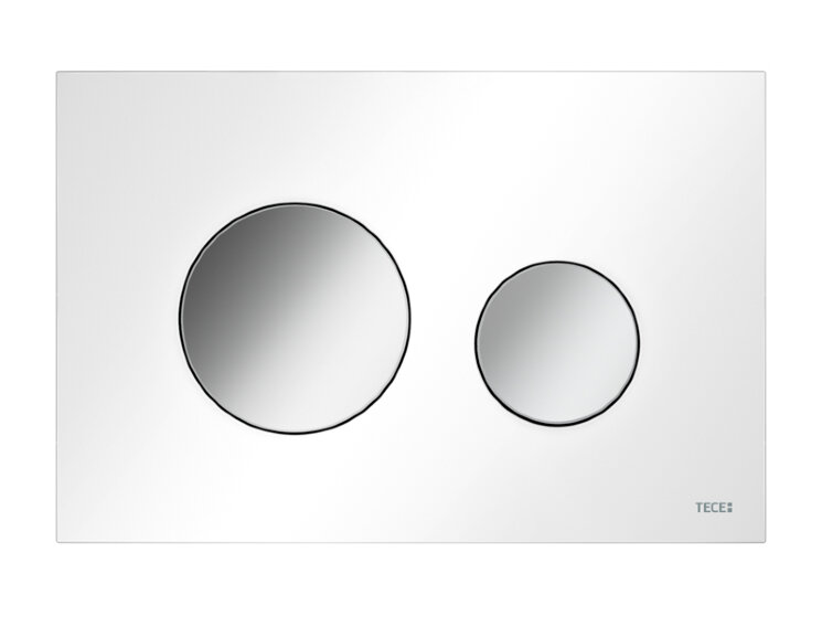 TECE Панель двойного смыва TECEloop, пластик белый, клавиши хром глянцевый. 9240627