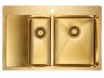 Paulmark LIGA Мойка для кухни 78х51 двойная, правая, брашированное золото PM227851-BGR