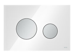 TECE Панель смыва унитаза TECEloop для системы двойного смыва стекло белое, клавиши хром матовый. 9240659