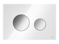 TECE Панель смыва унитаза TECEloop для системы двойного смыва стекло белое, клавиши хром глянцевый. 9240660