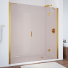 VegasGlass AFP-F Душевая дверь в нишу, с неподвижным сегментом 140 см золото, стекло бронза