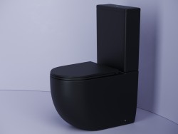 CERAMICA NOVA METROPOL Чаша унитаза безободковая с сиденьем Soft-Close, чёрный матовый. CN4001-BMB