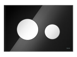 TECE Панель смыва унитаза TECEloop для системы двойного смыва стекло чёрная, клавиши белые. 9240654