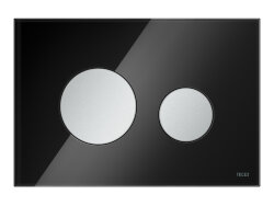 TECE Панель смыва унитаза TECEloop для системы двойного смыва стекло чёрное, клавиши хром матовый. 9240655