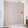 VegasGlass AFP-F Душевая дверь в нишу, с неподвижным сегментом 180 см золото, стекло бронза