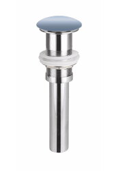 CERAMICA NOVA Донный клапан без перелива с керамической накладкой с системой "Click-Clack", голубой матовый.  CN2000ML
