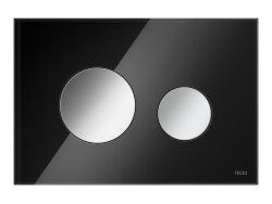 TECE Панель смыва унитаза TECEloop для системы двойного смыва стекло чёрное, клавиши хром глянцевый. 9240656