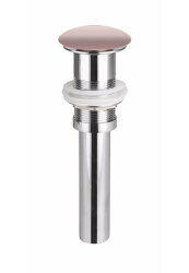 CERAMICA NOVA Донный клапан без перелива с керамической накладкой с системой "Click-Clack", розовый матовый.  CN2000MP
