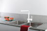 Paffoni RINGO Смеситель для кухни с поворотным изливом и выдвижным душем из ABS, белый матовый. RIN185BO
